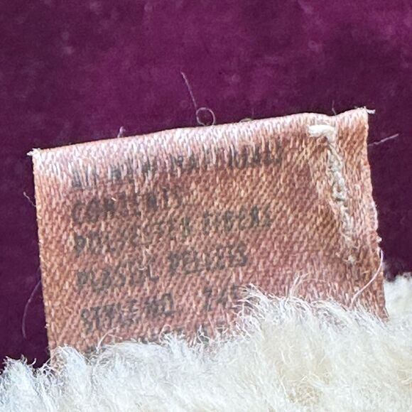 Vtg. Carters Tan Puppy Dog Bean Bag Terry Cloth Plush Blue Stripe Rattle Baby - Picture 5 of 7